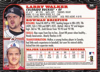 1999 Bowman - International #31 Larry Walker Back