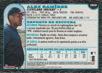 1999 Bowman - International #169 Alex Ramirez Back