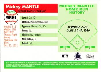 2007 Topps - Mickey Mantle Home Run History #MHR265 Mickey Mantle Back
