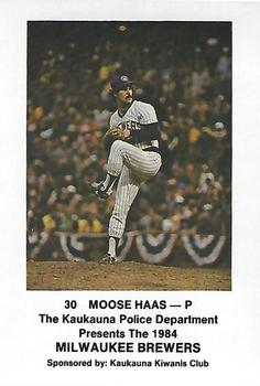 1984 Milwaukee Brewers Police - Kaukauna Police Department #NNO Moose Haas Front