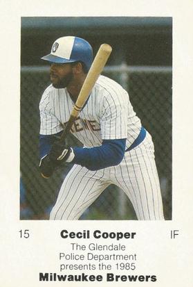 1985 Milwaukee Brewers Police - Glendale Police Department #NNO Cecil Cooper Front