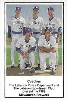 1989 Milwaukee Brewers Police - Lebanon #NNO Coaches Front