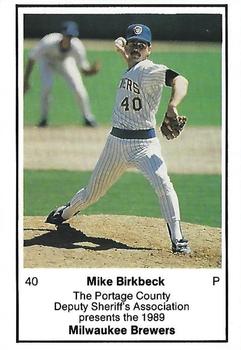 1989 Milwaukee Brewers Police - Portage County Deputy Sheriff's Association #NNO Mike Birkbeck Front