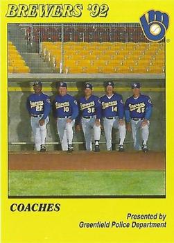 1992 Milwaukee Brewers Police - Greenfield Police Department #NNO Coaches Front