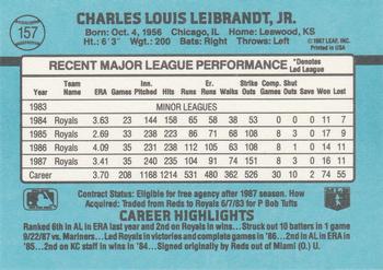 1988 Donruss #157 Charlie Leibrandt Back