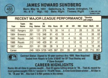 1988 Donruss #488 Jim Sundberg Back