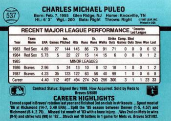 1988 Donruss #537 Charlie Puleo Back