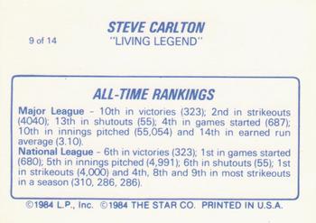1987 Star Steve Carlton #9 Steve Carlton Back