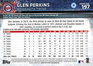 2015 Topps Mini #197 Glen Perkins Back