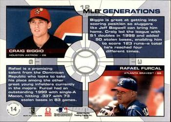2000 Pacific Omega - MLB Generations #14 Craig Biggio / Rafael Furcal  Back