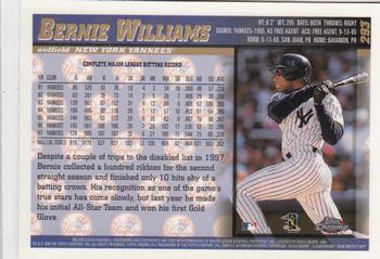 1998 Topps Chrome #293 Bernie Williams Back