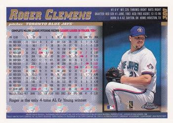 1998 Topps Chrome #300 Roger Clemens Back