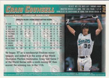 1998 Topps Chrome #343 Craig Counsell Back