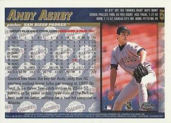 1998 Topps Chrome #434 Andy Ashby Back