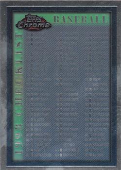 1998 Topps Chrome #503 Checklist: 428-504 and Inserts Front