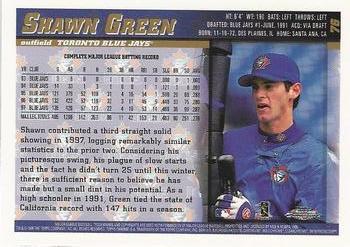 1998 Topps Chrome #76 Shawn Green Back