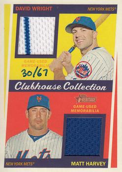2016 Topps Heritage - Clubhouse Collection Dual Relics #CCDR-HW David Wright / Matt Harvey Front