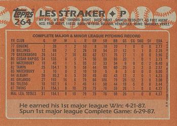 1988 Topps #264 Les Straker Back