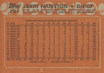 1988 Topps #281 Jerry Hairston Back