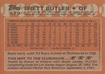 1988 Topps #479 Brett Butler Back