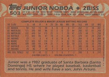 1988 Topps #503 Junior Noboa Back