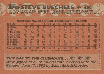 1988 Topps #537 Steve Buechele Back
