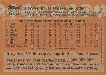1988 Topps #553 Tracy Jones Back