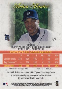 1998 Topps Gold Label - Class 3 #67 Brian Hunter Back