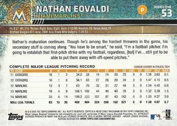 2015 Topps - Limited #53 Nathan Eovaldi Back