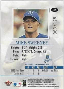 2001 Fleer Authority - Prominence #8 Mike Sweeney  Back