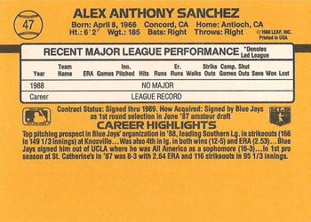 1989 Donruss #47 Alex Sanchez Back
