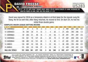 2016 Topps Update #US283 David Freese Back
