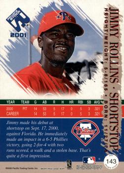 2001 Pacific Private Stock - Gold Portraits #143 Jimmy Rollins  Back
