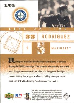 2001 SP Game Bat - Line Up Time #LT3 Alex Rodriguez  Back