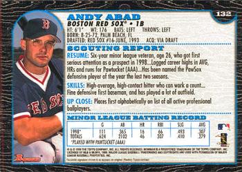 1999 Bowman #132 Andy Abad Back