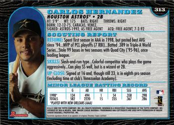 1999 Bowman #313 Carlos Hernandez Back
