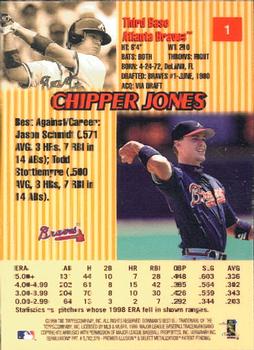 1999 Bowman's Best #1 Chipper Jones Back