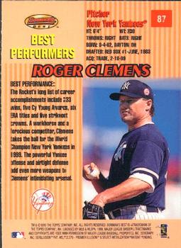 1999 Bowman's Best #87 Roger Clemens Back