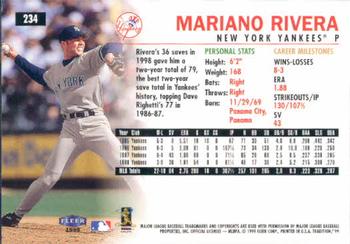 1999 Fleer Tradition #234 Mariano Rivera Back
