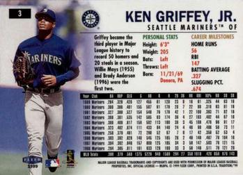1999 Fleer Tradition #3 Ken Griffey, Jr. Back