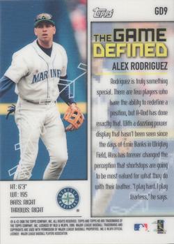 2001 Topps HD - Game Defined Aluminum #GD9 Alex Rodriguez  Back