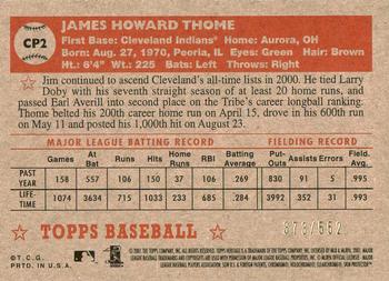 2001 Topps Heritage - Chrome #CP2 Jim Thome  Back
