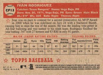 2001 Topps Heritage - Chrome #CP13 Ivan Rodriguez  Back