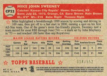 2001 Topps Heritage - Chrome #CP22 Mike Sweeney  Back