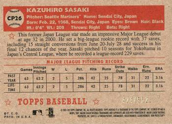 2001 Topps Heritage - Chrome #CP26 Kazuhiro Sasaki  Back