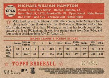 2001 Topps Heritage - Chrome #CP46 Mike Hampton  Back