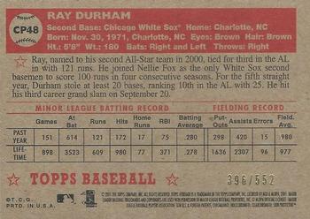 2001 Topps Heritage - Chrome #CP48 Ray Durham  Back