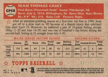 2001 Topps Heritage - Chrome #CP50 Sean Casey  Back