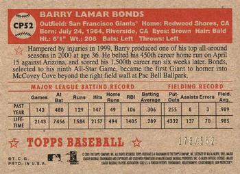 2001 Topps Heritage - Chrome #CP52 Barry Bonds  Back
