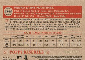 2001 Topps Heritage - Chrome #CP65 Pedro Martinez  Back